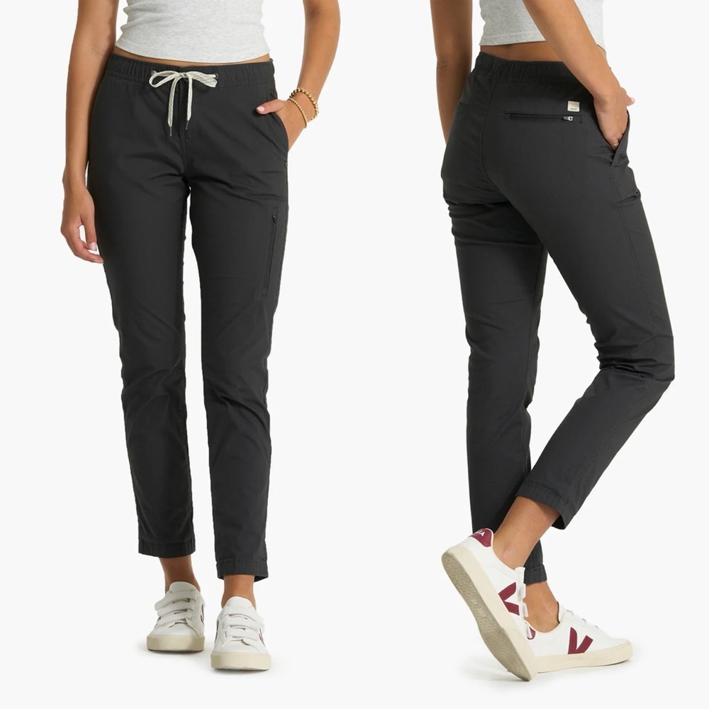 Vuori Black Cropped Drawstring Utility Pants